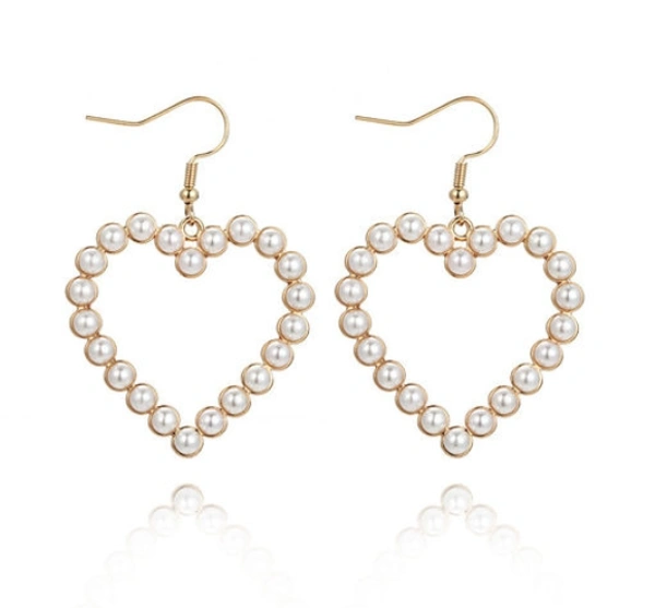 Arzonai European and American Hot-Selling Fashion Personality Original Geometric Hoop Earrings Swirl Petals Minimalist Earrings Women - Free Size, Alloy,  Pearl,  Pack of1